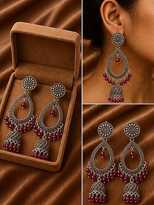 Silver Chandbali Earrings