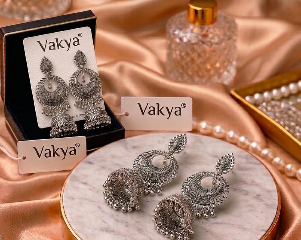 Silver Chandbali Earrings