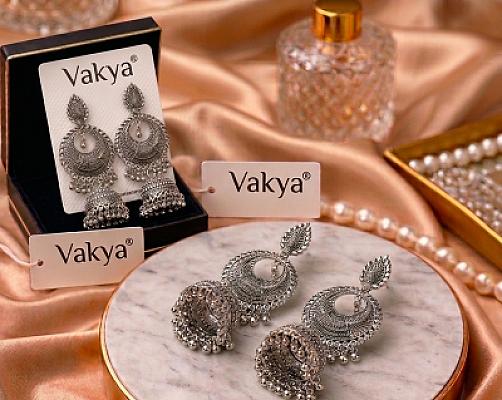 Silver Chandbali Earrings