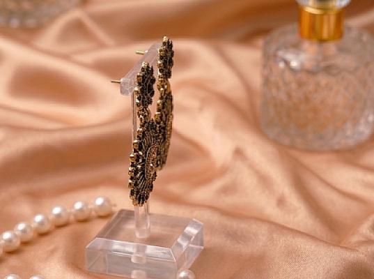 Black Chandbali Earrings