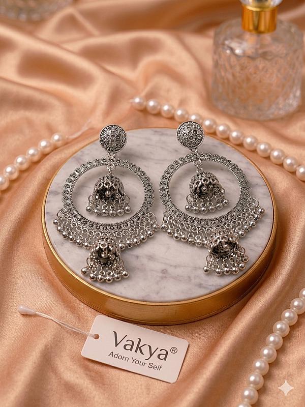 Silver Chandbali Earrings