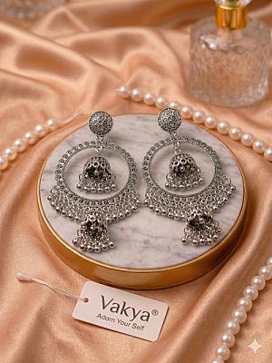 Silver Chandbali Earrings