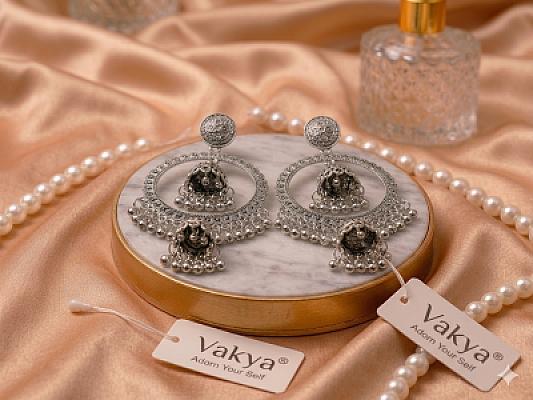 Silver Chandbali Earrings