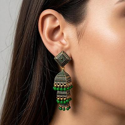 Jhumki Chandbali Earring Silver Coated